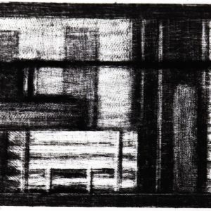 Ville la nuit, vue par la fenêtre de train