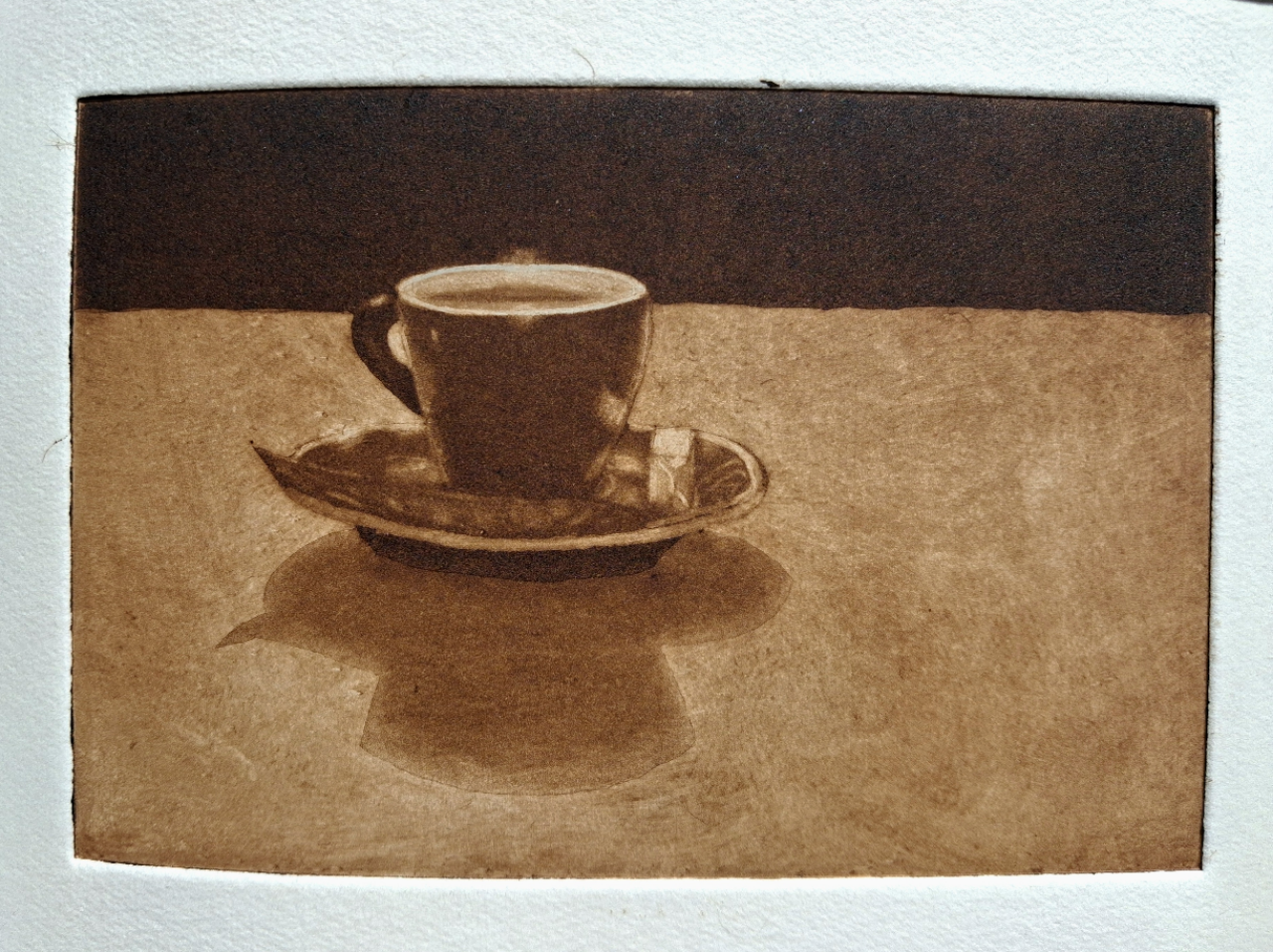 Stage de gravure à l’aquatinte fausse manière noire.
