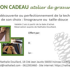 bon cadeau atelier gravure