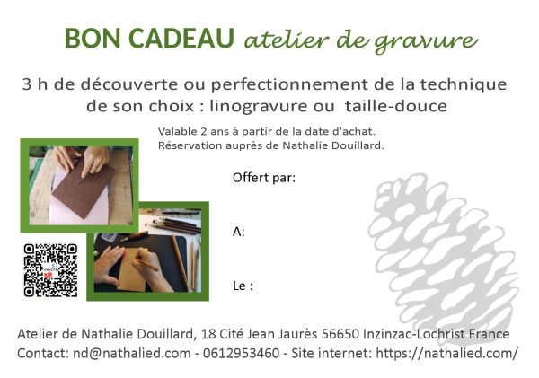 bon cadeau atelier gravure