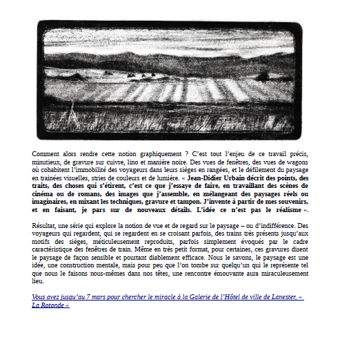 Article dans sorties de secours janvier 2026 partie 2