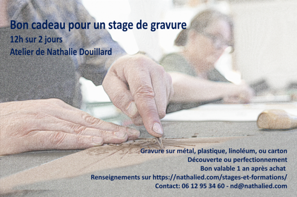 Bon cadeau 4 jours d'atelier gravure