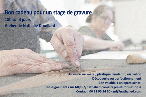 Bon cadeau 3 jours d'atelier gravure